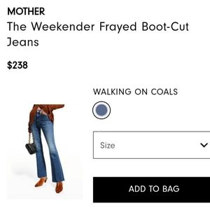 Mother jeans WEEKENDER FRAY boot cut, size 27. Worn 1 time